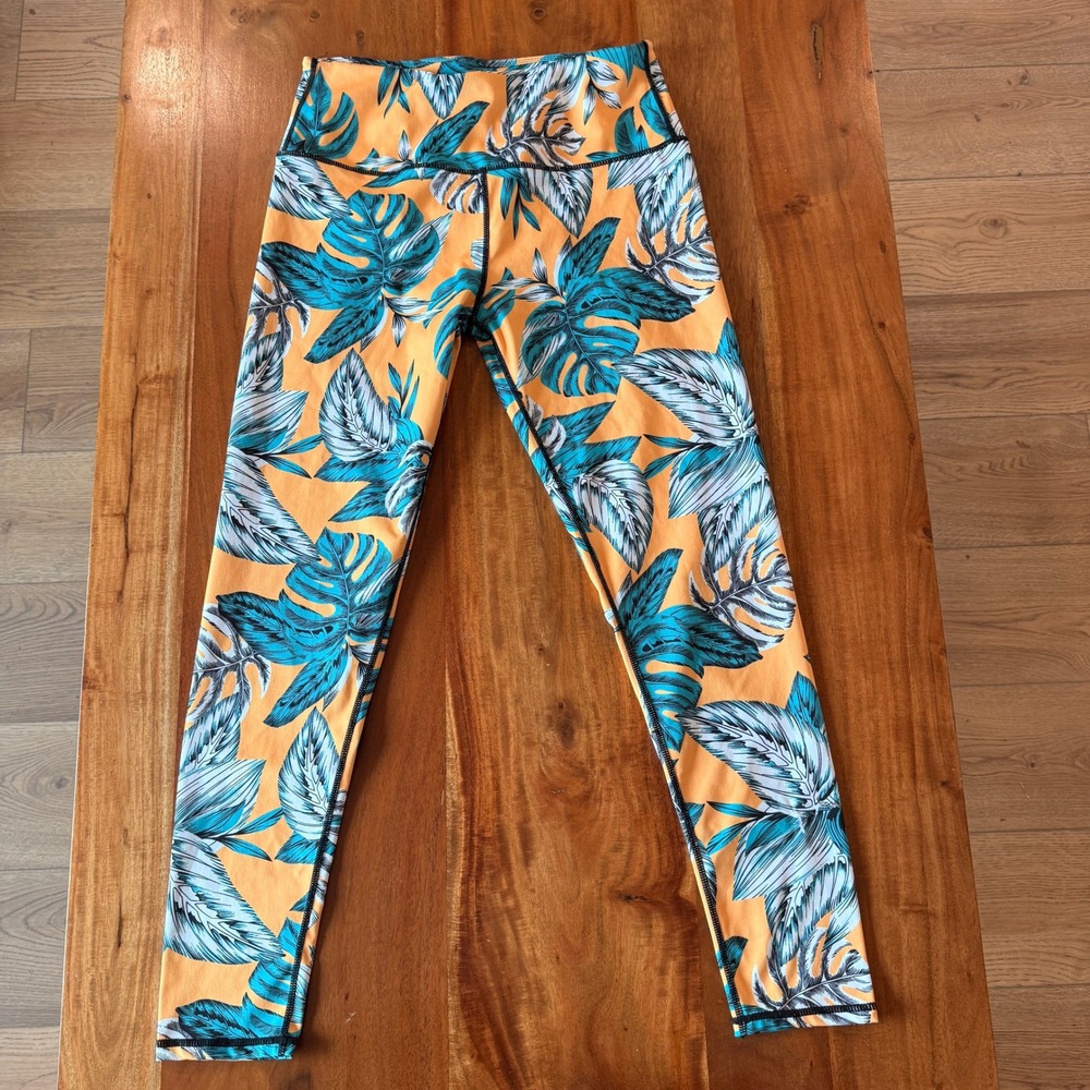 Brook Taylor‎ Women's Green/Yellow Leaf Leggings Size L